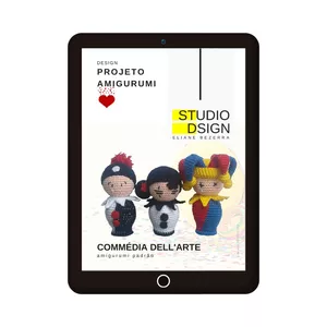 Imagem de capa para o Ebook Commédia Dell'Arte Cute - Apostila Digital Amigurumis - Receitas