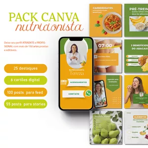 Imagem do curso pack canva nutrição 
