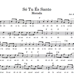 Imagem de capa para o Ebook Só Tu És Santo (Morada) | Partitura Facilitada em Dó Maior