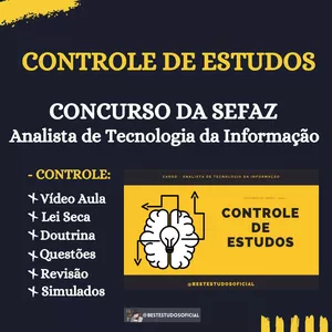 Imagem principal do produto CONTROLE DE ESTUDOS CONCURSO DA SEFAZ CE - CARGO Analista de Tecnologia da Informação