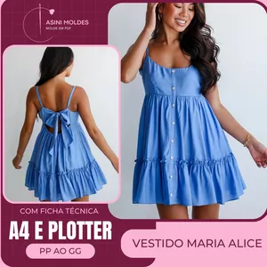 Imagem de capa para o Curso online VESTIDO MARIA ALICE - Molde em PDF