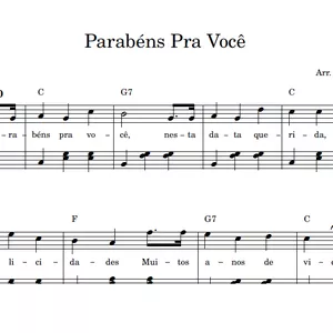 Imagem de capa para o Ebook Parabéns Pra Você - Partitura para PIANO