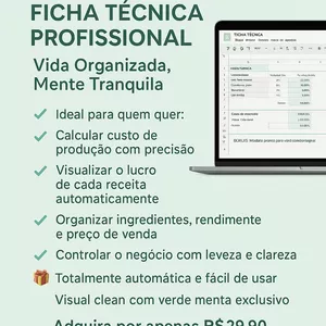 Imagem de capa para o Ebook FICHA TÉCNICA - GASTRONOMIA