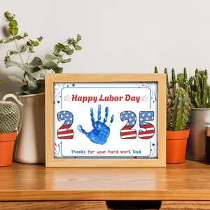 Imagen de portada para Ebook Labor Day 2025 Handprint Craft Printable – Editable Kids Keepsake Activity (US Letter PDF, Color &amp; B&amp;W Versions)