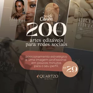 Imagem de capa para o Curso online Pack Canva - 200 templates editáveis para redes sociais
