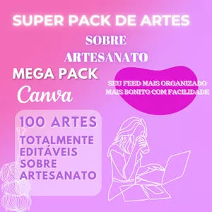 Imagem de capa para o Curso online MegaPack Canva Artes - Artesanato