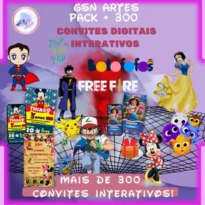 Imagem de capa para o Ebook Pack Convite Interativo digital Gsn Artes + 300