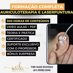 Imagem de capa para o Curso online FORMAÇÃO EM AURICULOTERAPIA E LASERTERAPIA NA PRÁTICA: do Zero ao Atendimento Lucrativo
