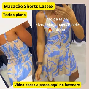 Molde (moda) Macacão Shorts Lastex