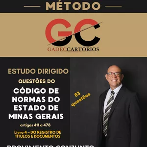 Imagem de capa para o Ebook QUESTÕES DO CÓDIGO DE NORMAS DO ESTADO DE MINAS GERAIS - Livro 4 – DO REGISTRO DE TÍTULOS E DOCUMENTOS  - artigos  411 a 478 – 83 questões