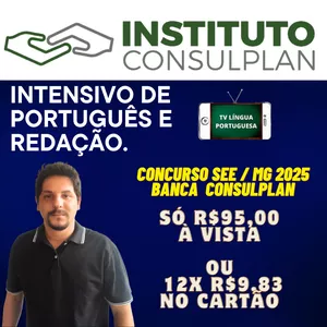 Imagem de capa para o Curso online Intensivo de português e redação SEE / MG 2025 