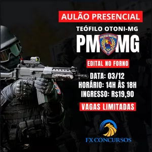 Imagem de capa para o Evento presencial AULÃO POLÍCIA MILITAR-MG TEÓFILO OTONI