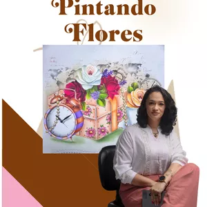 Imagem de capa para o Curso online Pintura em Tecido - Curso Rosas e Flores 