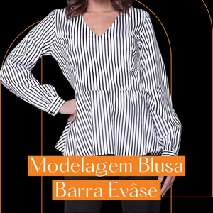 Imagem de capa para o Curso online Modelagem Blusa Decote "V" barra Evasê nos tamanhos P ao XGG