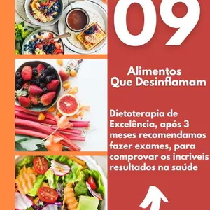 Imagem de capa para o Ebook DIETOTERAPIA - 9 ALIMENTOS QUE DESINFLAMAM O ORGANISMO COMPLETAMENTE