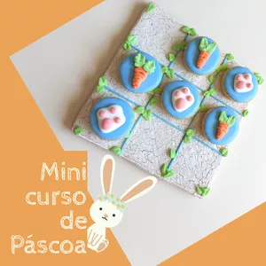 Imagem de capa para o Curso online Mini curso de biscoito de Páscoa - Jogo da Velha de Bolachas!