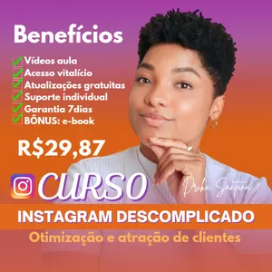 Imagem de capa para o Curso online INSTAGRAM DESCOMPLICADO E ATRATIVO DE FORMA ORGÂNICA