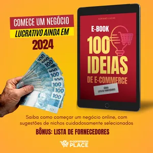 Imagem de capa para o Ebook 100 Ideias de E-commerce.