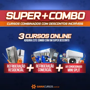 Combo Curso Online Refrigeração Residencial + Refrigeração Comercial + Mini Split