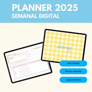 Imagem de capa para o Ebook PLANNER DIGITAL SEMANAL 2025