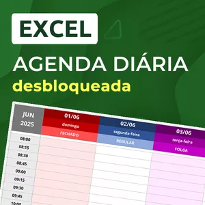 Imagem de capa para o Curso online Agenda Diária 2025 em Excel (versão desbloqueada)