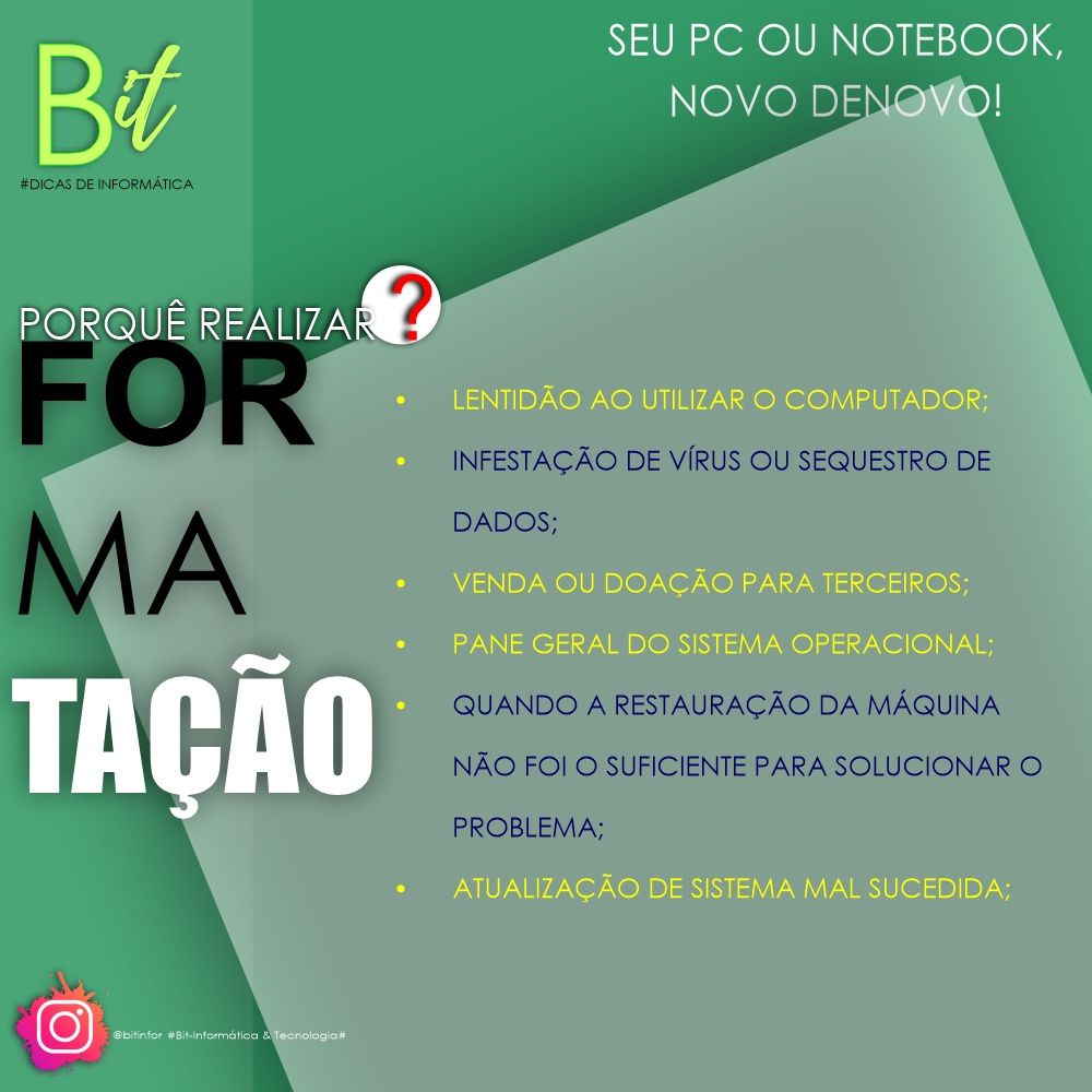 FORMATE SEU COMPUTADOR OU NOTEBOOK COM FACILIDADE!