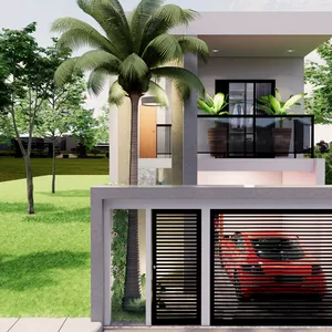 Imagem de capa para o Curso online Projeto editável Sobrado moderno para terreno 5x14 REF.34