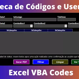 Imagem de capa para o Curso online Biblioteca de Codigos e Userforms | Excel VBA Codes