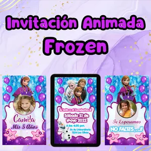 Imagen de portada para Curso online Invitación Animada de Frozen - Cumpleaños Personalizable