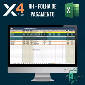 Imagem de capa para o Curso online X4Plan - Planilha Profissional Folha de Pgamanto Excel Download. Relatórios Automáticos. Planilha Empresarial Gestão de RH Excel