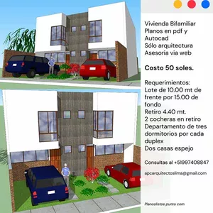 Imagen de portada para Curso online Bifamiliar para terreno 10 mt x 15 mt. Duplex