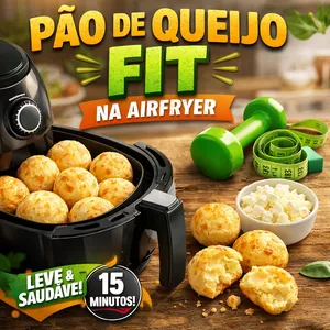 Imagem de capa para o Ebook Deliciosa Receita de Pão de Queijo Fit na Arfryer 