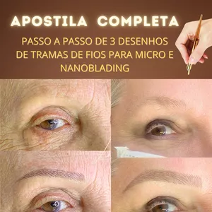 Imagem de capa para o Ebook Apostila com Passo a Passo para Tramas de Nanoblading Fio a Fio 