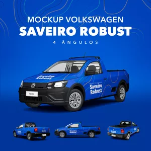 Imagem de capa para o Ebook MOCKUP VOLKSWAGEN SAVEIRO ROBUST 2022 - 4 ÂNGULOS