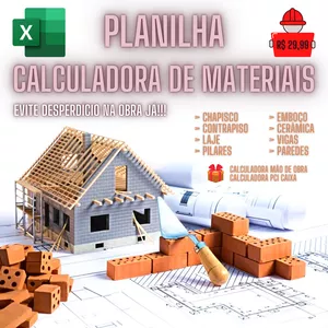 Imagem do curso Planilha Calculadora de Materiais - Desperdício ZERO - Versão Final
