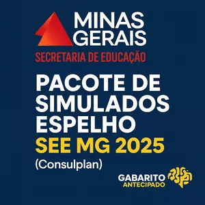 Imagem de capa para o Curso online Pacote de Simulados Espelho SEE MG 2025 (Consulplan)