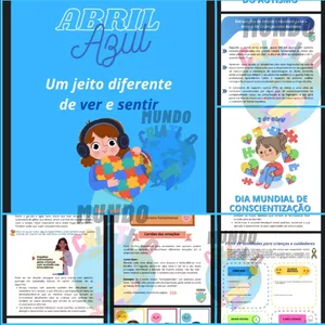 Imagem de capa para o Ebook Estratégias de Ensino e recursos para o ensino de Crianças com Autismo -  Abril Azul