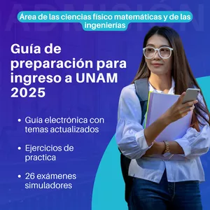 Imagen de portada para Curso online Guía UNAM 2025 - Área de las ciencias físico matemáticas y de las ingenierías 1.