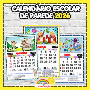 Imagem de capa para o Ebook Calendário Escolar de Parede 2026