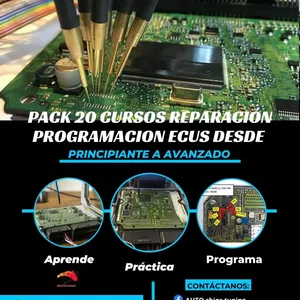 Imagen de portada para Curso online PAQUETE 20 CURSOS REPARACION PROGRAMACION ECUS O COMPUTADORAS AUTOMOTRIZ PARA GASOLINA Y DIESEL