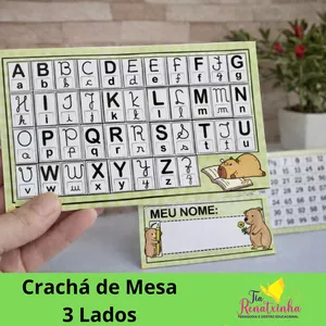 Imagem de capa para o Ebook Crachá de Mesa Capivara Alfabetizadora