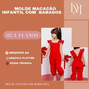 Imagem de capa para o Ebook MOLDE MACACÃOINFANTIL COM BABADOS 