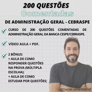 Imagem de capa para o Curso online 200 Questões comentadas de Administração CESPE