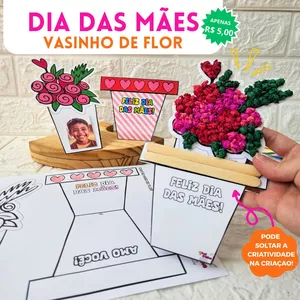 Imagem de capa para o Ebook CARTÃO VASO DE FLOR – DIA DAS MÃES