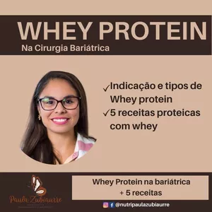 Imagem de capa para o Ebook Whey Protein pós Bariátrica + 5 Receitas