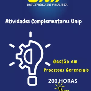 Imagem de capa para o Ebook  Atividades Complementares,  Curso de Gestão em Processos Gerenciais da UNIP, 200 horas.
