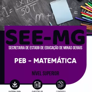 Imagem de capa para o Ebook Apostila SEE-MG 2023 - PEB - Matemática