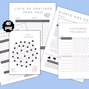 Imagem de capa para o Ebook Planner Produtividade e Autocuidado +  Bonus: 9 Exercícios de Respiração para Ansiedade