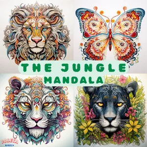 Imagem de capa para o Ebook A Mandala da Selva - Livro de Colorir Antiestresse (PDF)