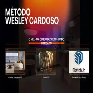 Imagem de capa para o Curso online Sketchup na prática- Método WC
